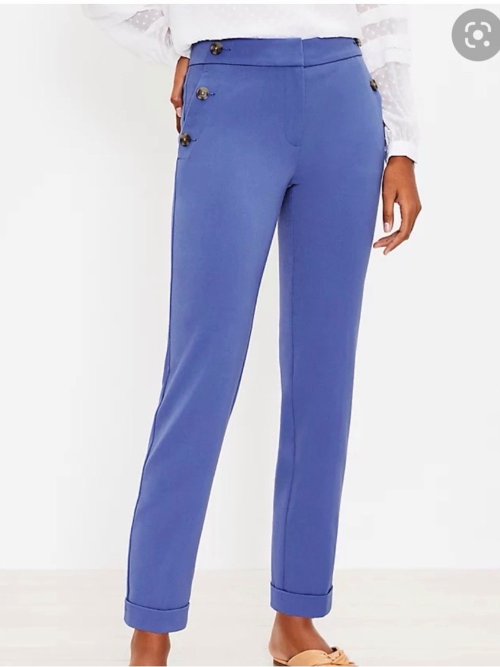 NWT LOFT Sutton Skinny Sailor Pants | Slate Blue | Size 2